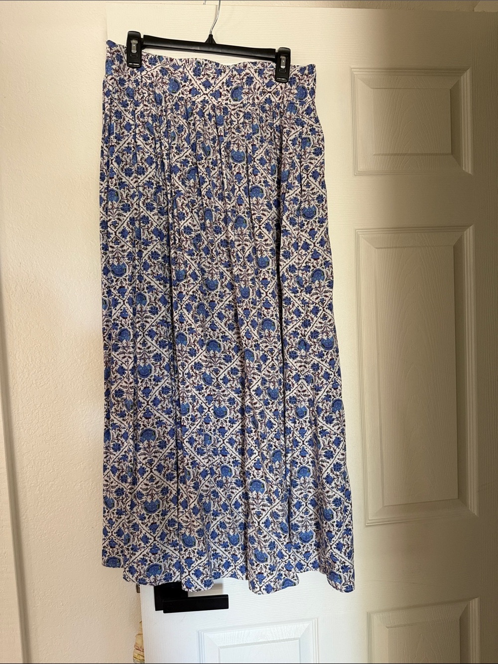 Artelier Blue Printed Maxi Skirt with pockets